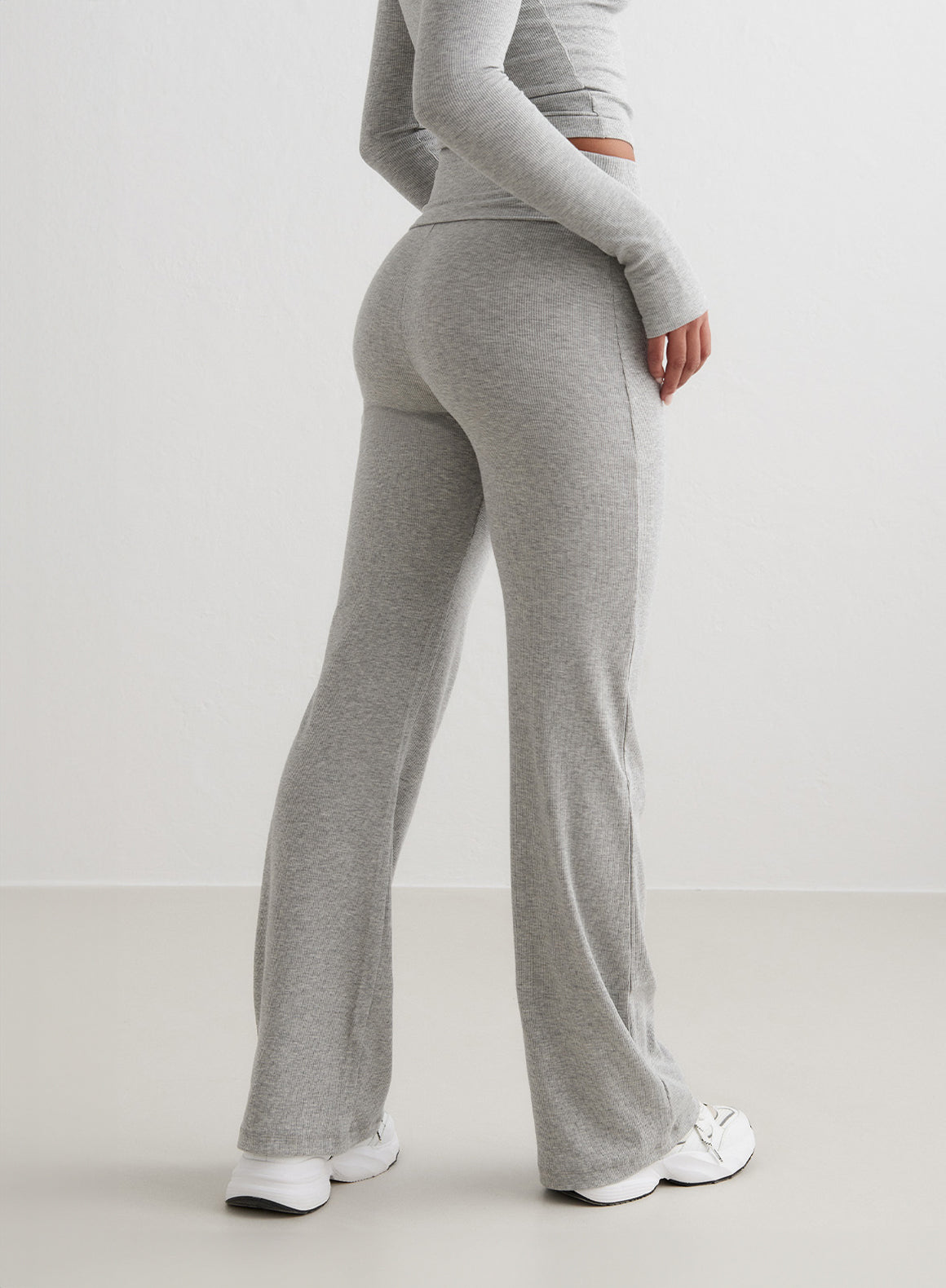 Grey Melange Ease Ribbed Pants – AIM'N DE