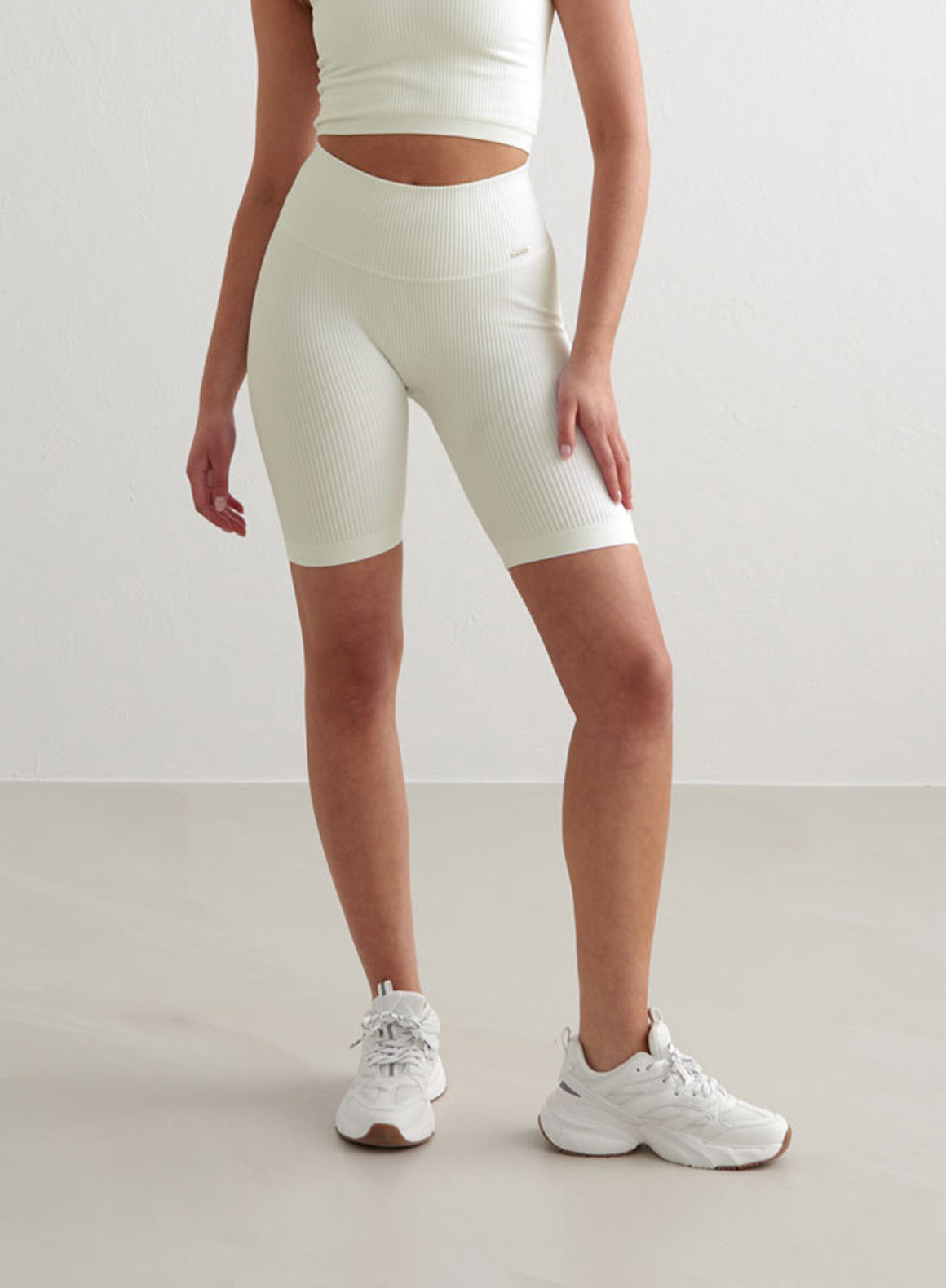 All white biker shorts on sale