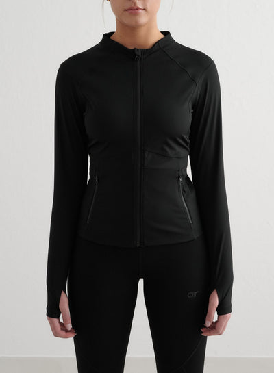 Black Sculpting Zip Jacket