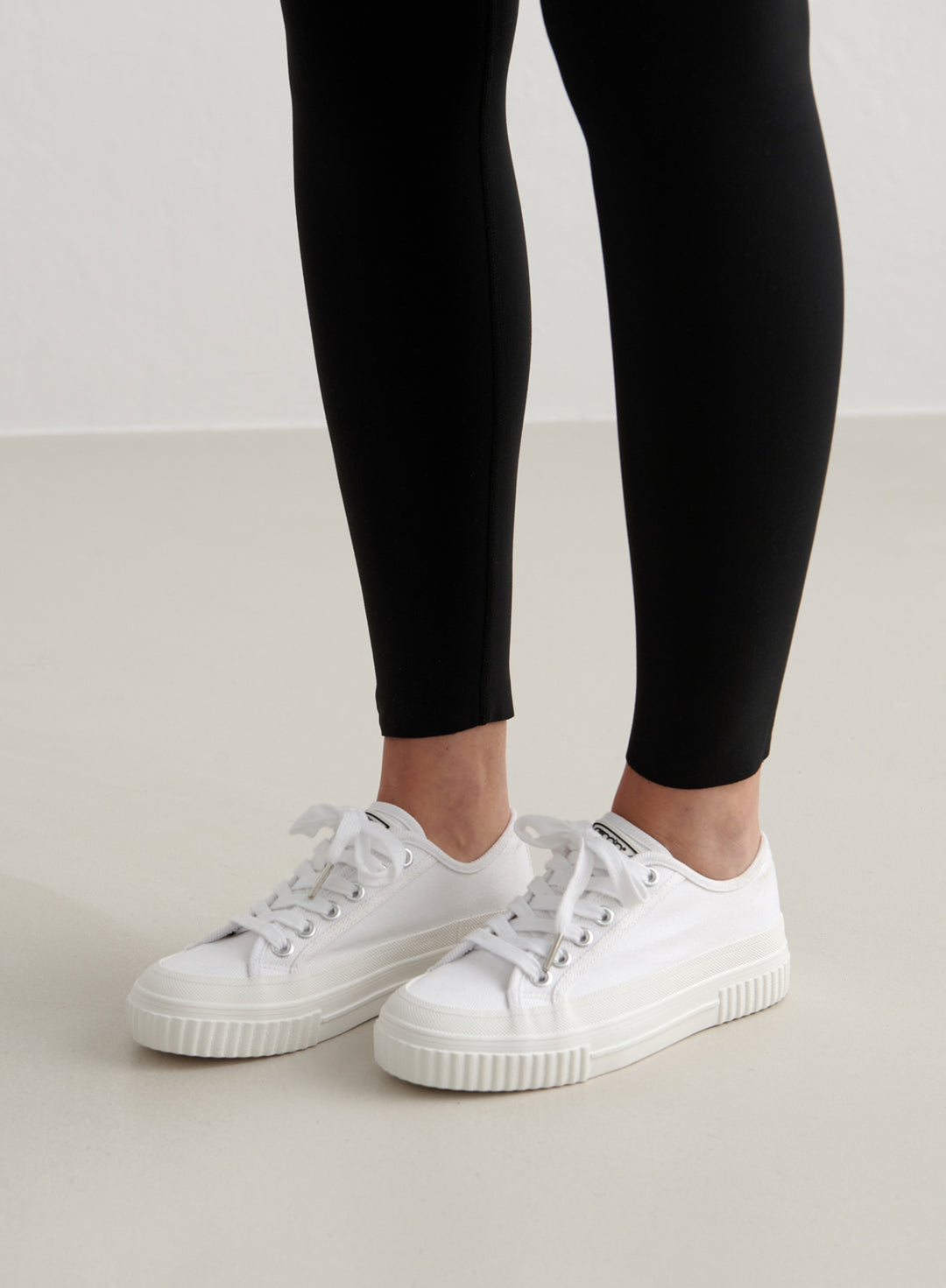 White Cotton Canvas Sneakers